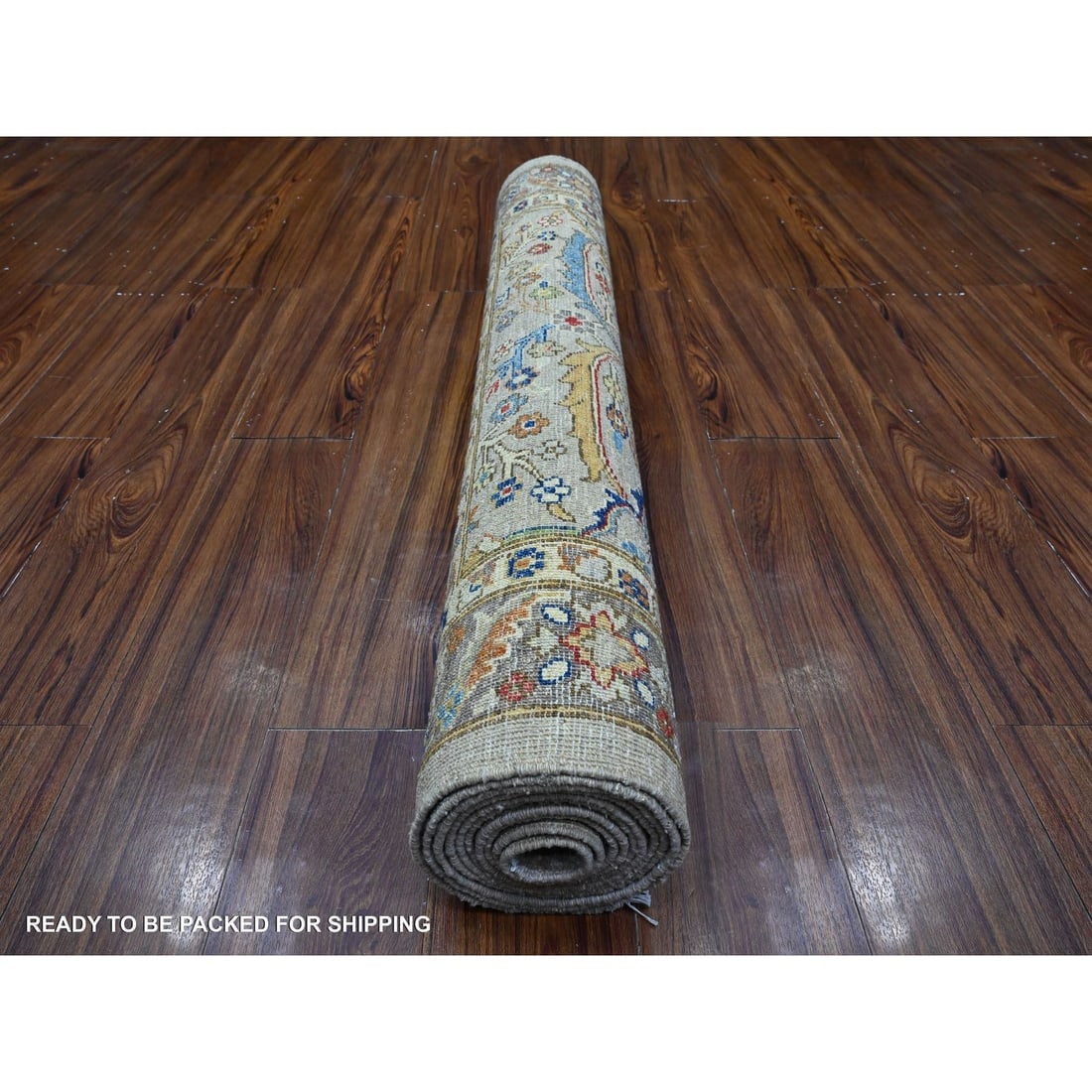 Gray Heriz All Over Design Hand Knotted Wide Runner Oriental Rug - 4