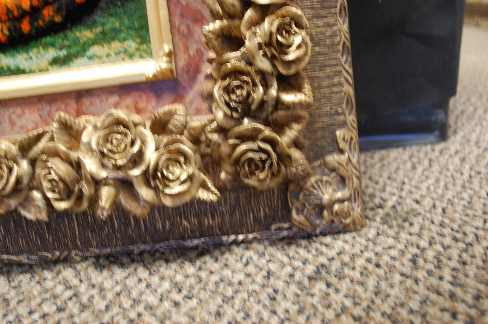 Framed Persian -TABRIZ 60 RAJ PICTURAL ORIENTAL RUG 2'11" x 3'11" KURK WOOL_HIGH KPSI_ - 10