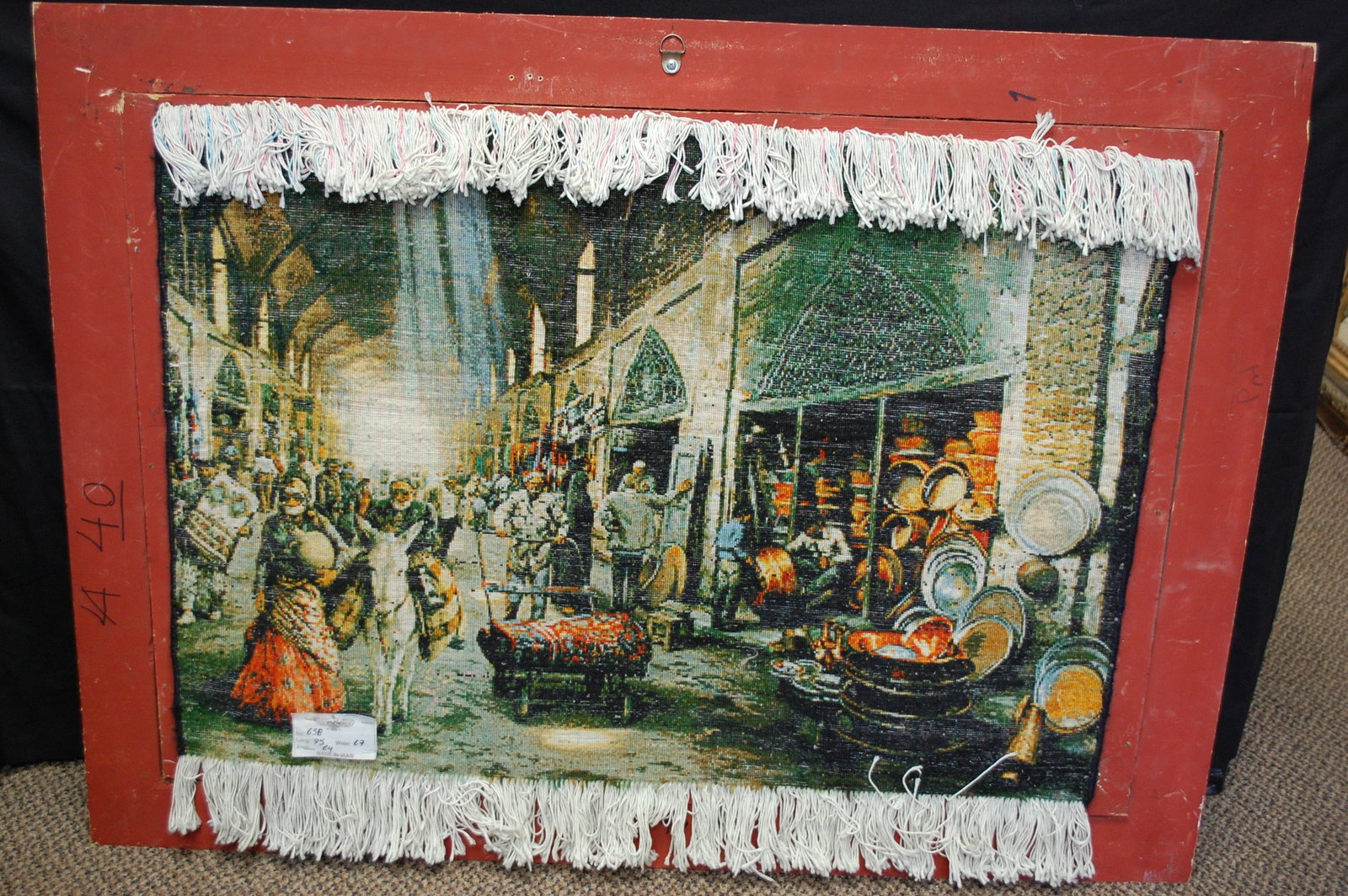 Framed Persian -TABRIZ 60 RAJ PICTURAL ORIENTAL RUG 2'11" x 3'11" KURK WOOL_HIGH KPSI_ - 11