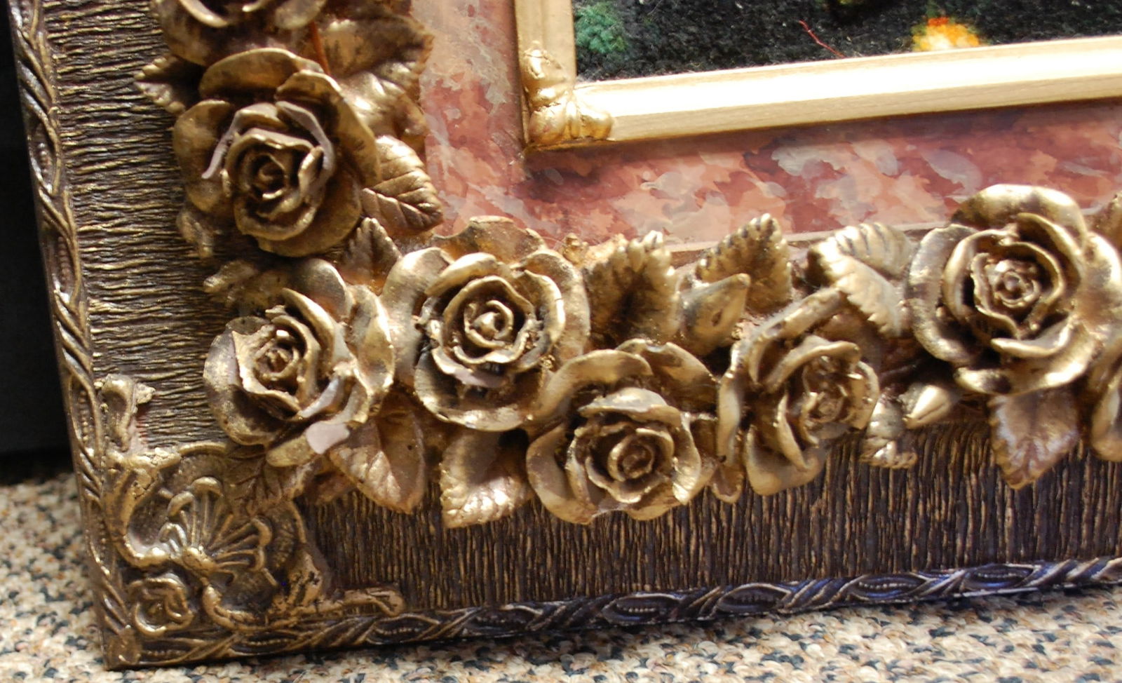 Framed Persian -TABRIZ 60 RAJ PICTURAL ORIENTAL RUG 2'11" x 3'11" KURK WOOL_HIGH KPSI_ - 7