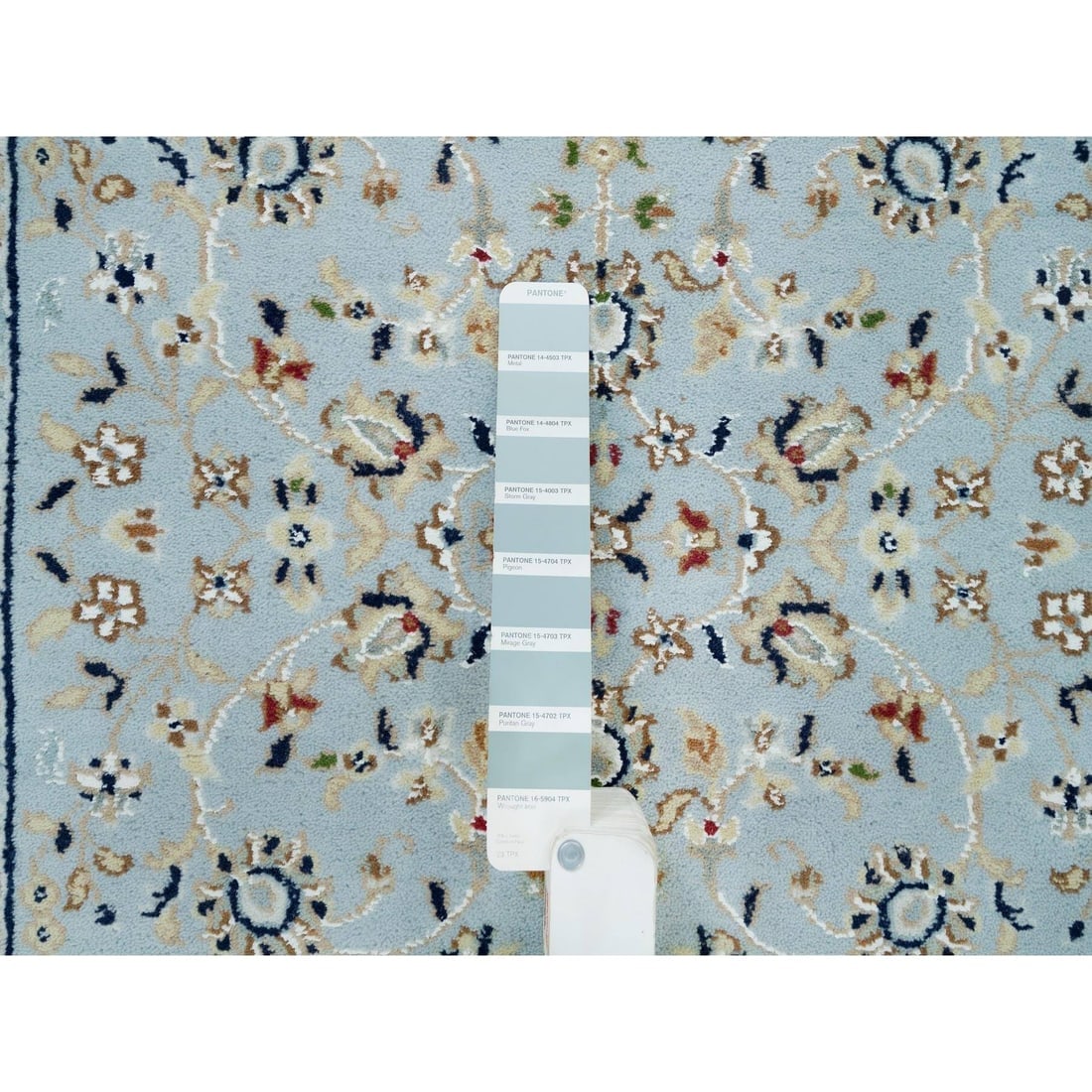 Blue, Nain Design, 250 KPSI, Natural Wool Hand Knotted XL Runner Rug - 4