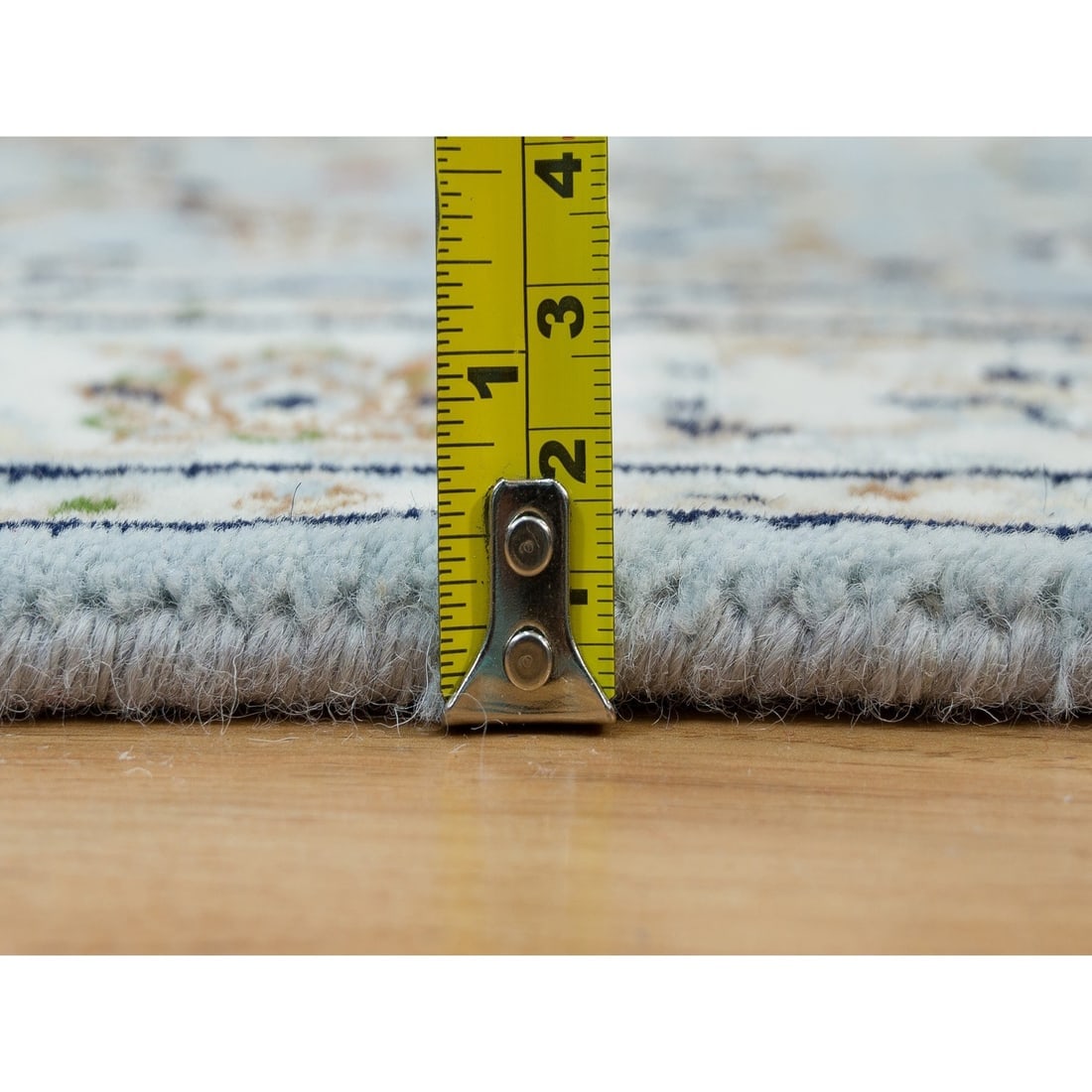 Blue, Nain Design, 250 KPSI, Natural Wool Hand Knotted XL Runner Rug - 7