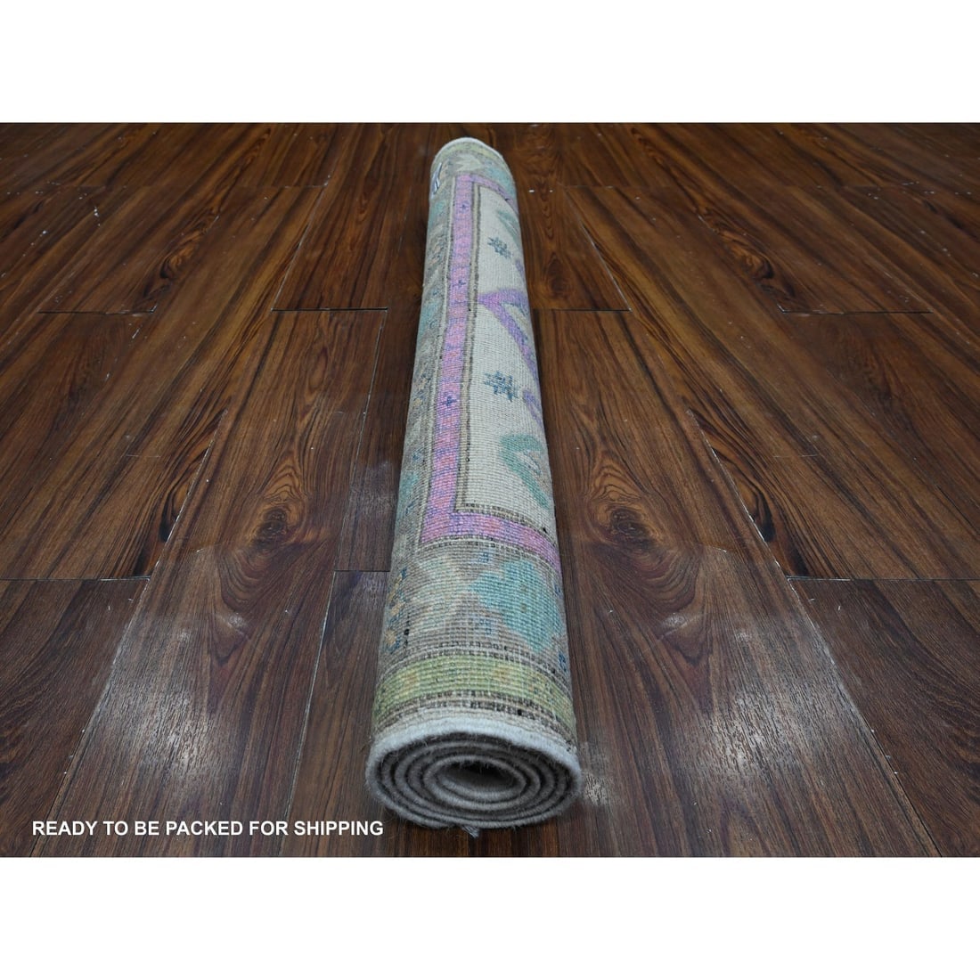 Air Force Blue Colorful Fusion Kazak Hand Knotted Oriental Rug - 4