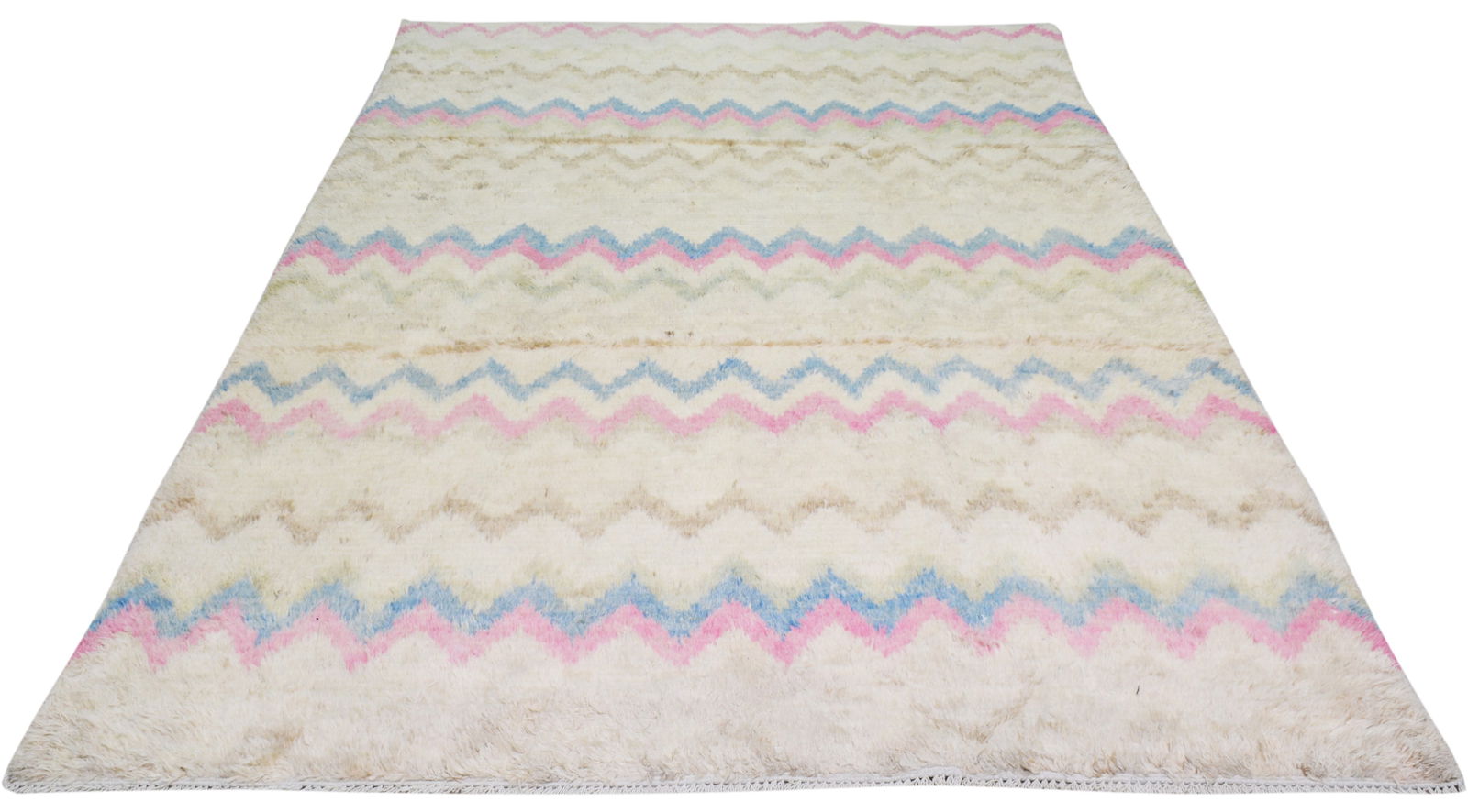 HAND KNOTTED WOOL MOROCCAN RUG - 2