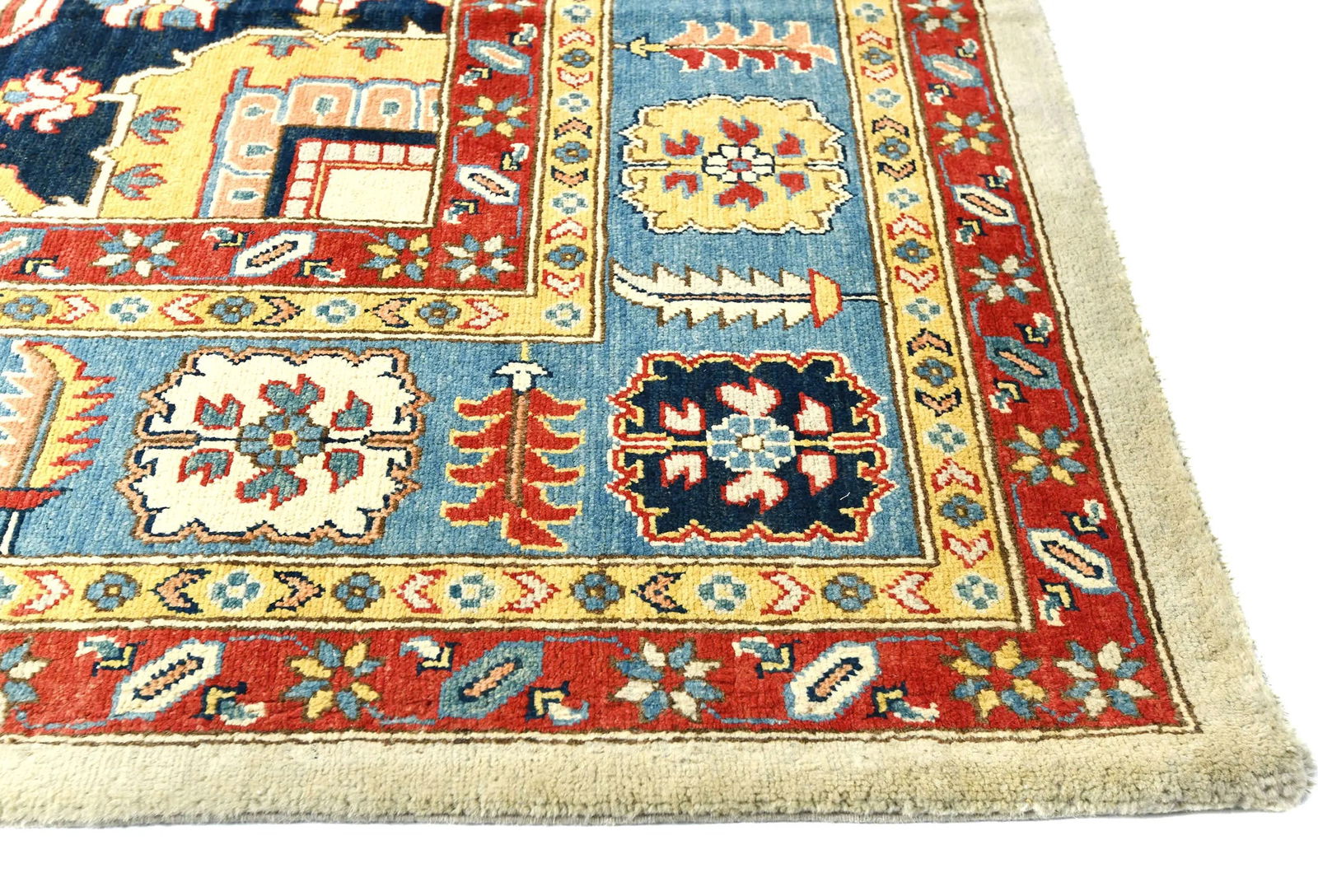 Cream Geometric Tribal 10X14 Heriz Serapi Oriental Rug - 8