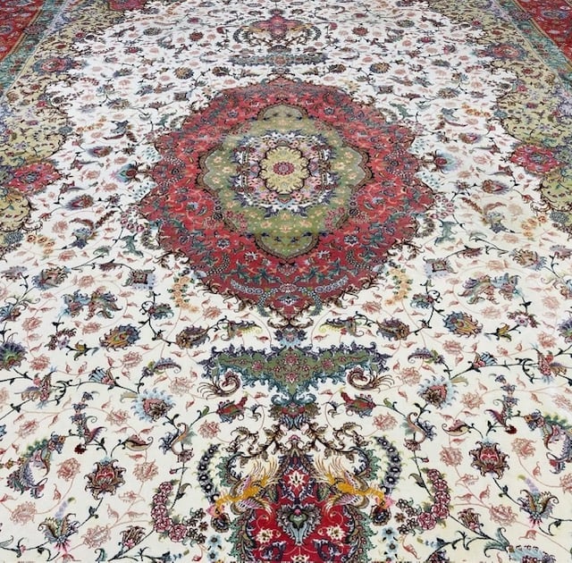 Fine Persian Large silk and wool Tabriz Rug-4815 - 3