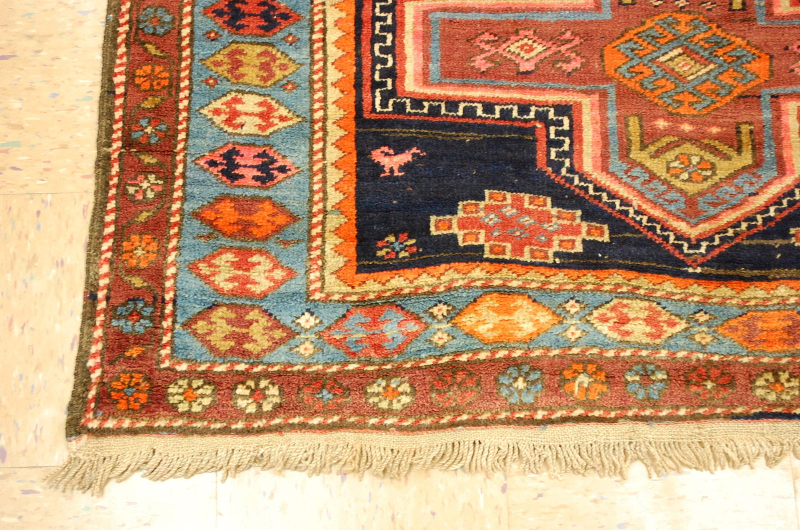 CAUCASIAN KOURD KAZAK RUG 4.5x10.4 - 5
