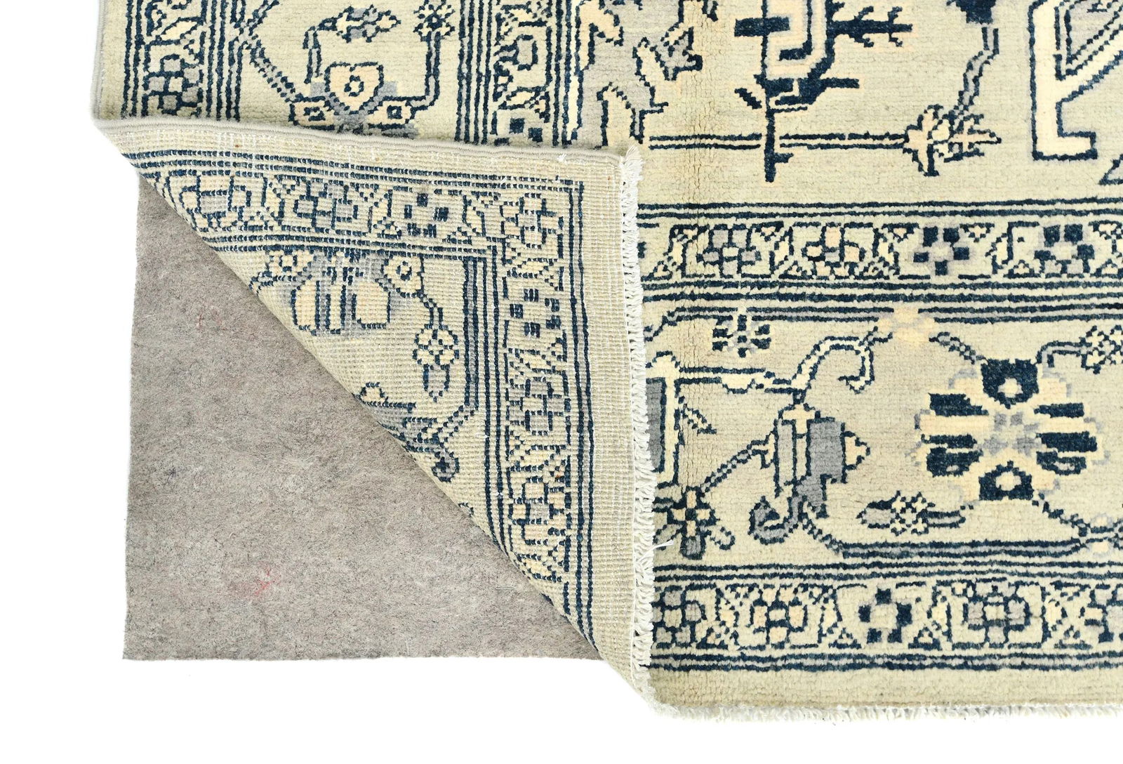 Greige Tribal Geometric 6X9 Heriz Serapi Oriental Rug - 12