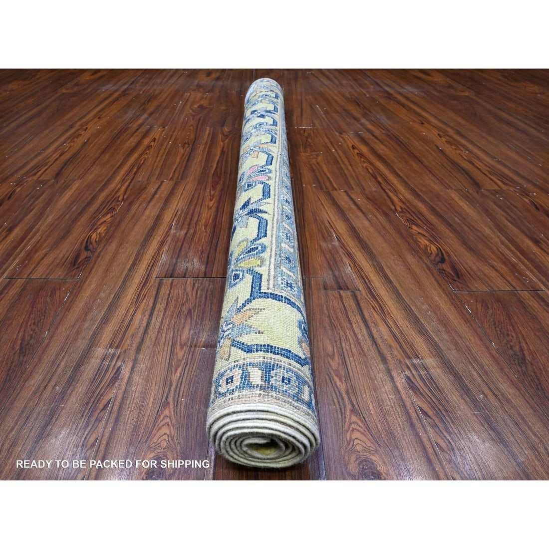 Old Gold All Natural Wool Fusion Kazak Hand Knotted Oriental Rug - 4