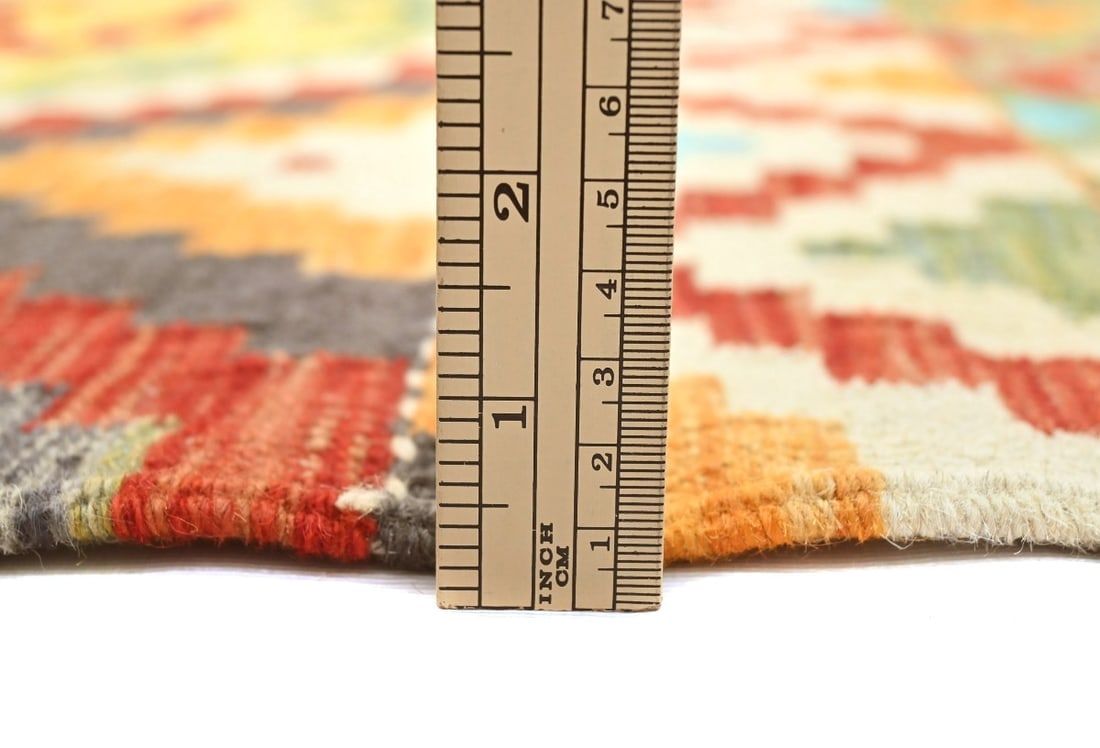 Multicolored Geometric Reversible 4X6 Kilim Oriental Rug - 10