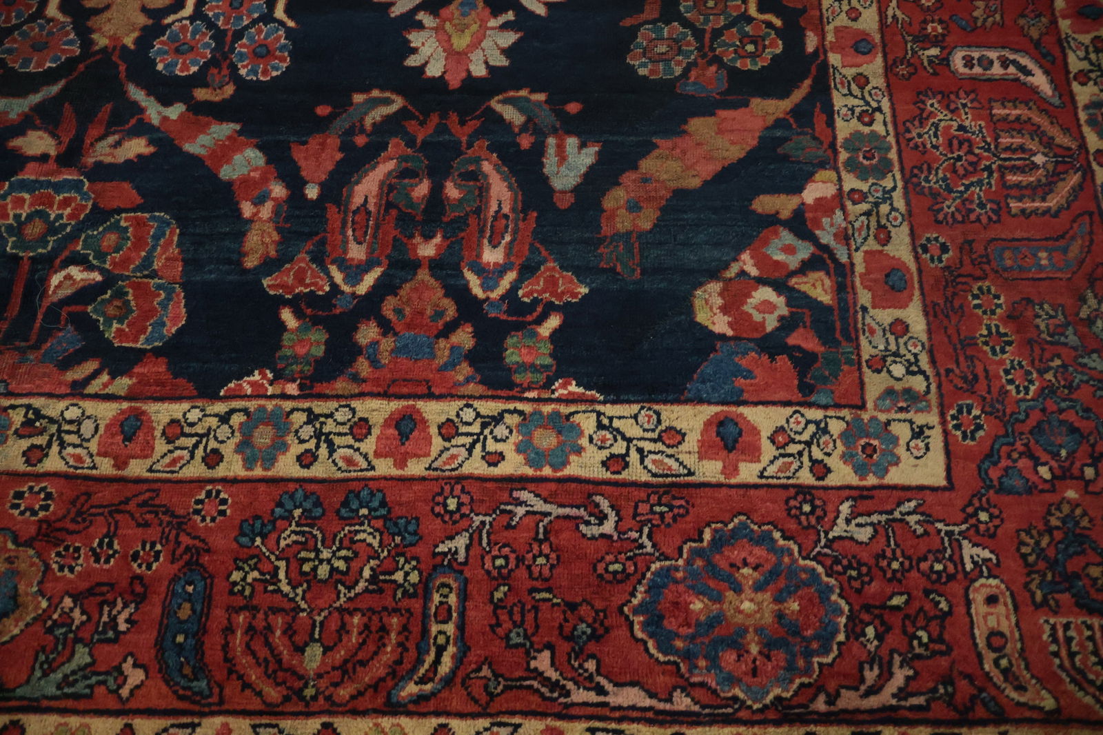 Pre-1900 Vegetable Dye Sultanabad Persian Area Rug 9x13 - 7