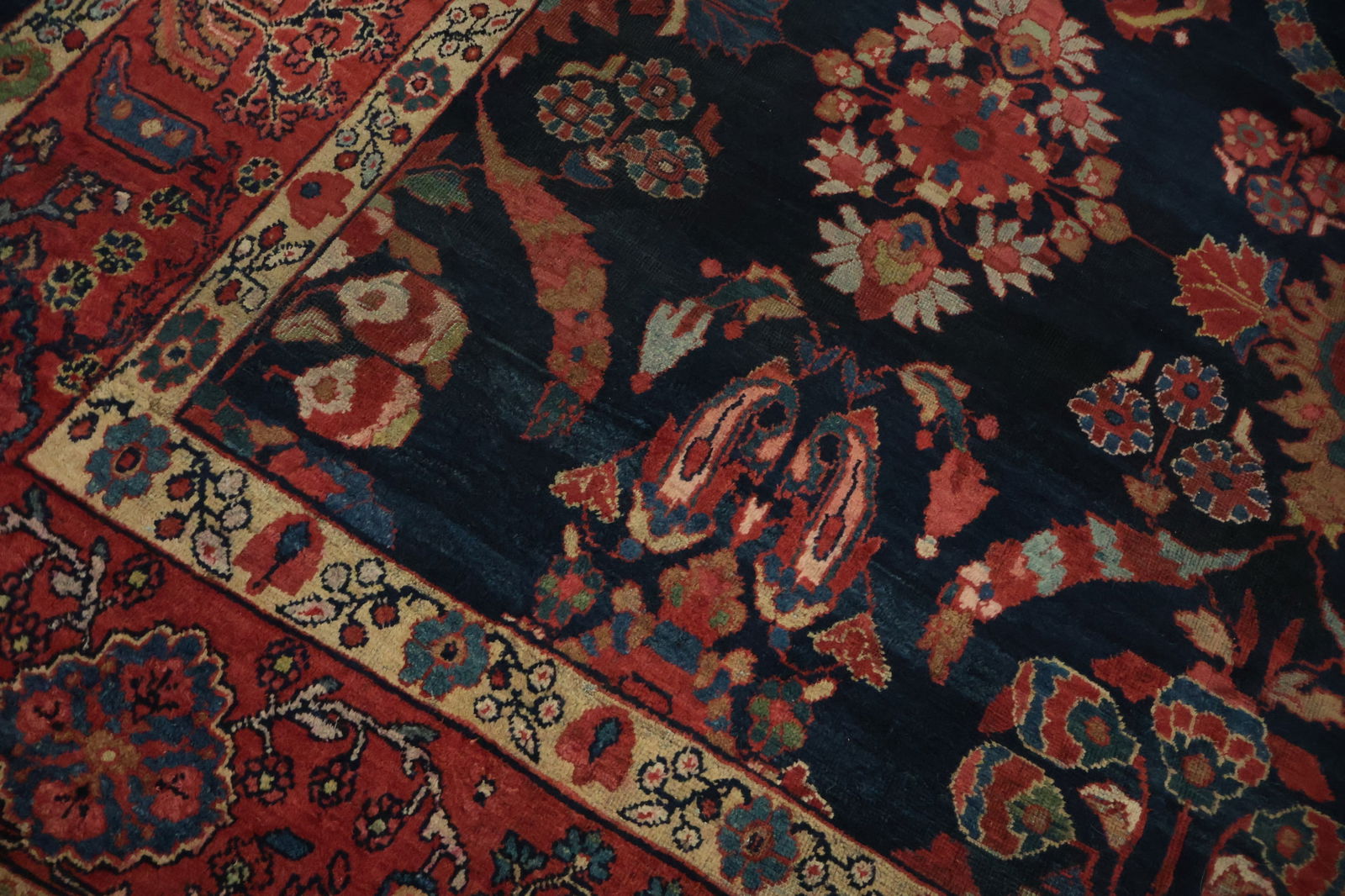 Pre-1900 Vegetable Dye Sultanabad Persian Area Rug 9x13 - 8