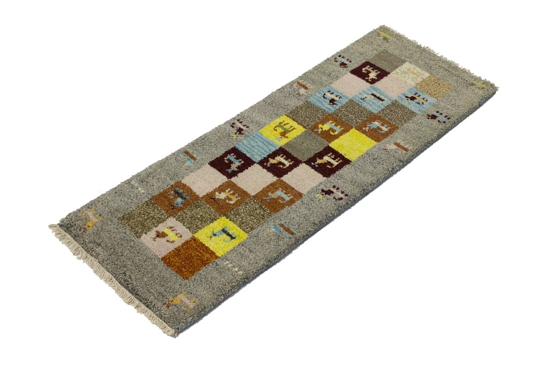 Gray Tribal 1'4X4 Indo-Gabbeh Oriental Rug - 5