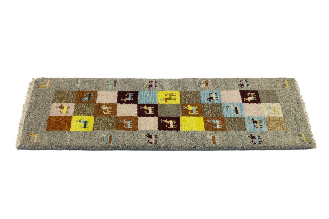 Gray Tribal 1'4X4 Indo-Gabbeh Oriental Rug - 6