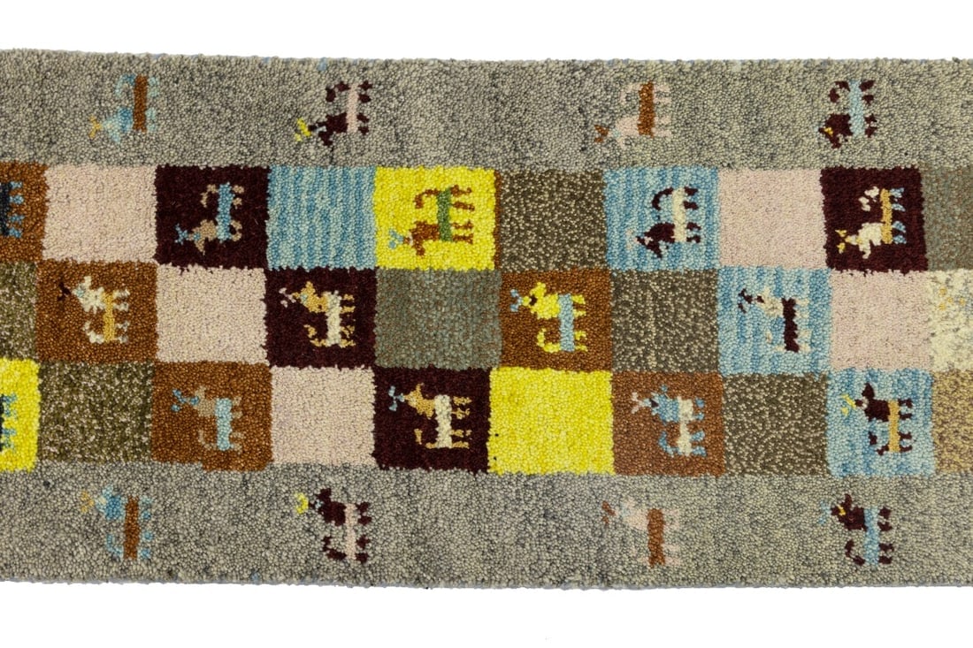 Gray Tribal 1'4X4 Indo-Gabbeh Oriental Rug - 7