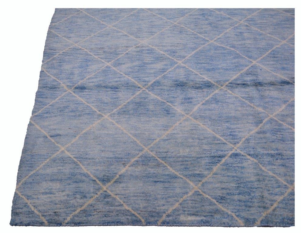 HAND KNOTTED WOOL MOROCCAN RUG - 4