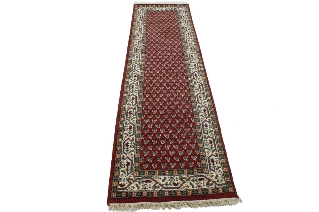 Red Floral 2'5X10 Indo Botemir Oriental Runner Rug - 10