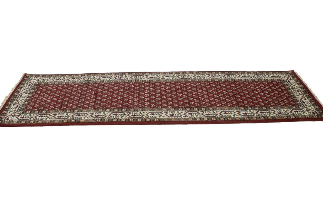 Red Floral 2'5X10 Indo Botemir Oriental Runner Rug - 5