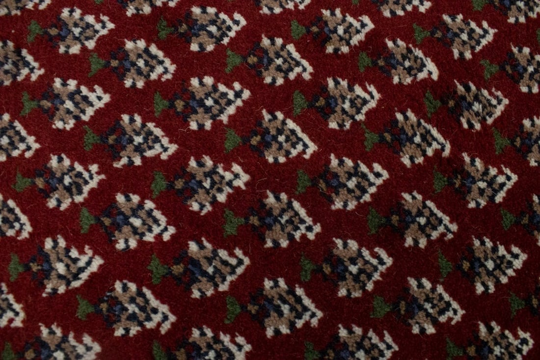 Red Floral 2'5X10 Indo Botemir Oriental Runner Rug - 7