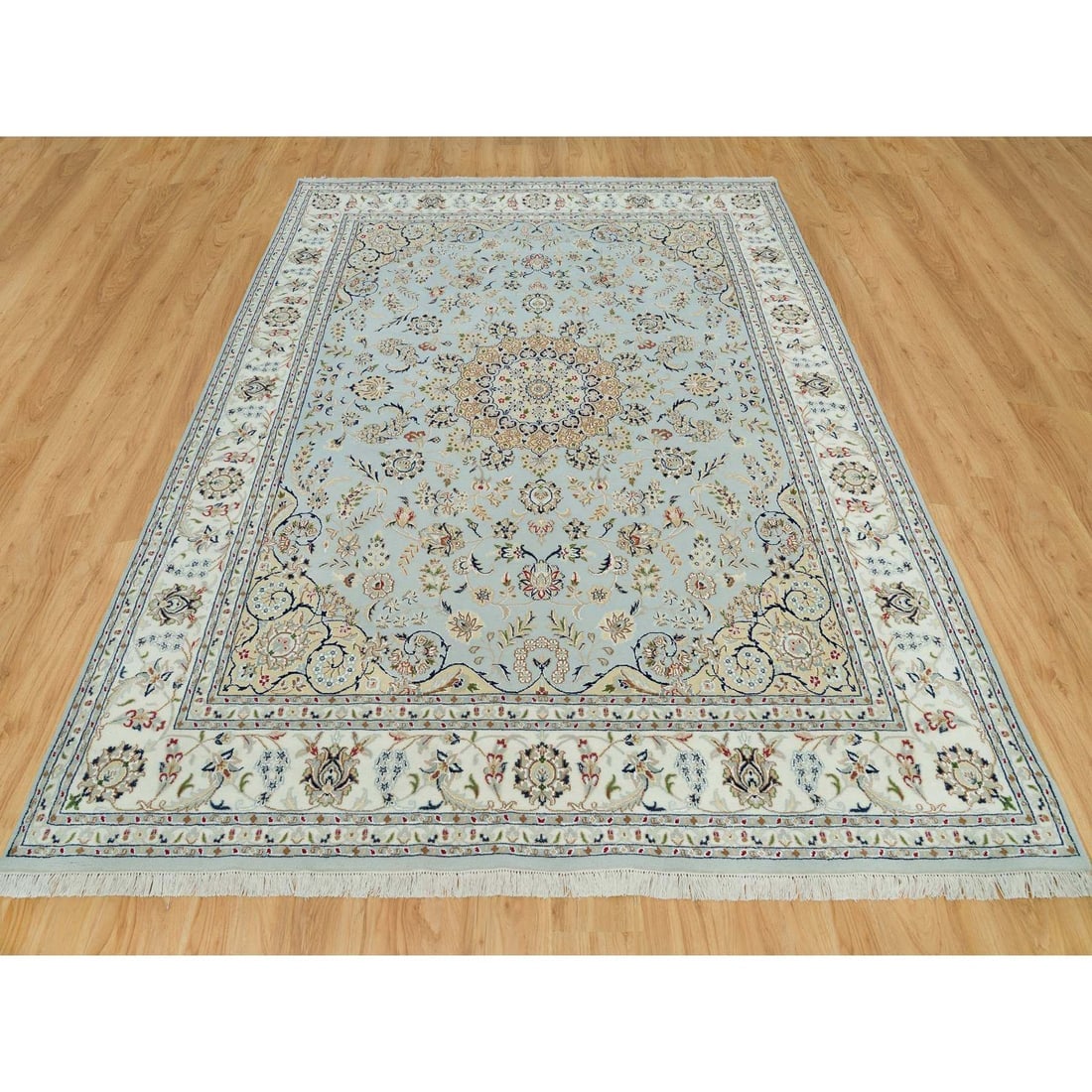 Celeste Blue, 250 KPSI, Nain with Floral Pattern - 2