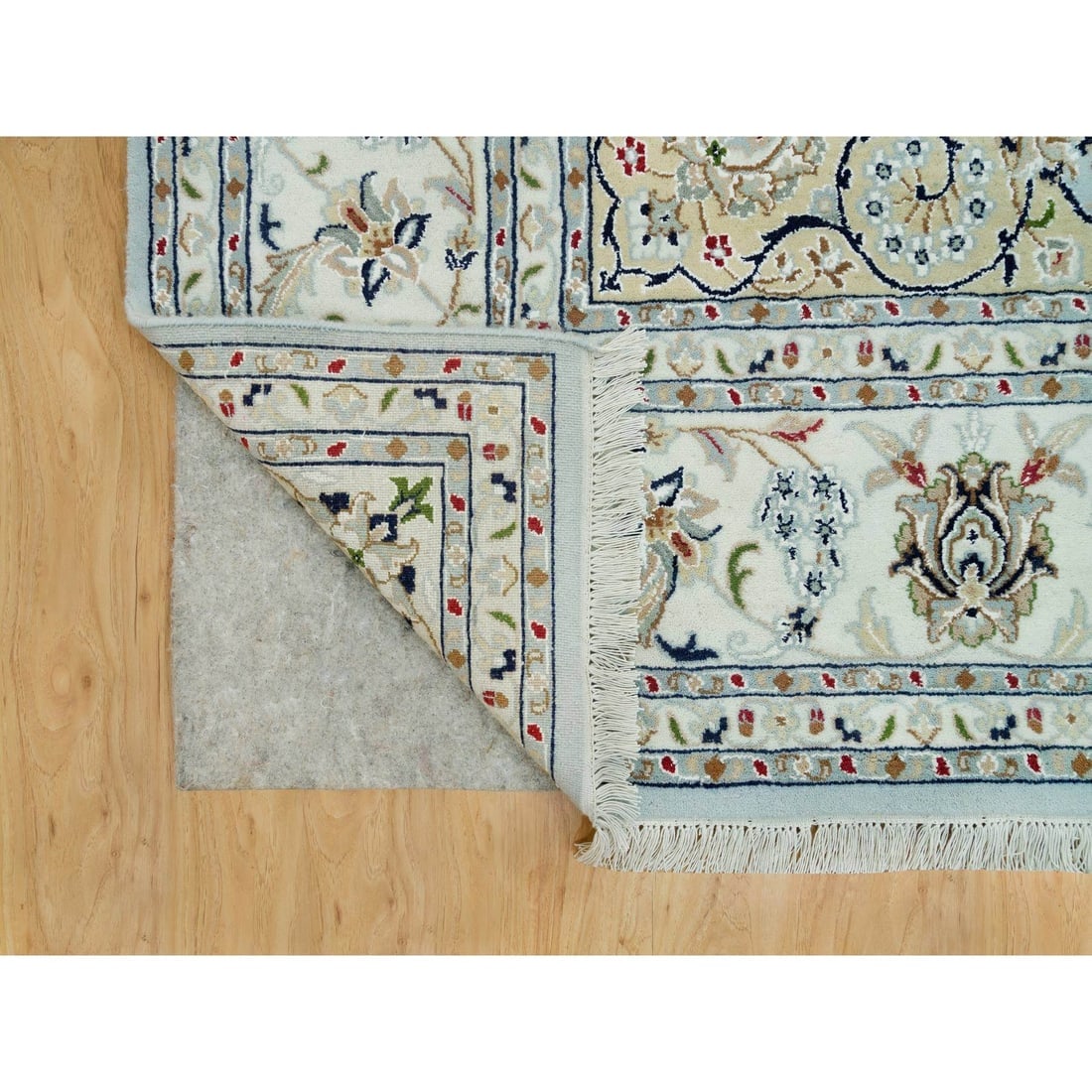 Celeste Blue, 250 KPSI, Nain with Floral Pattern - 4