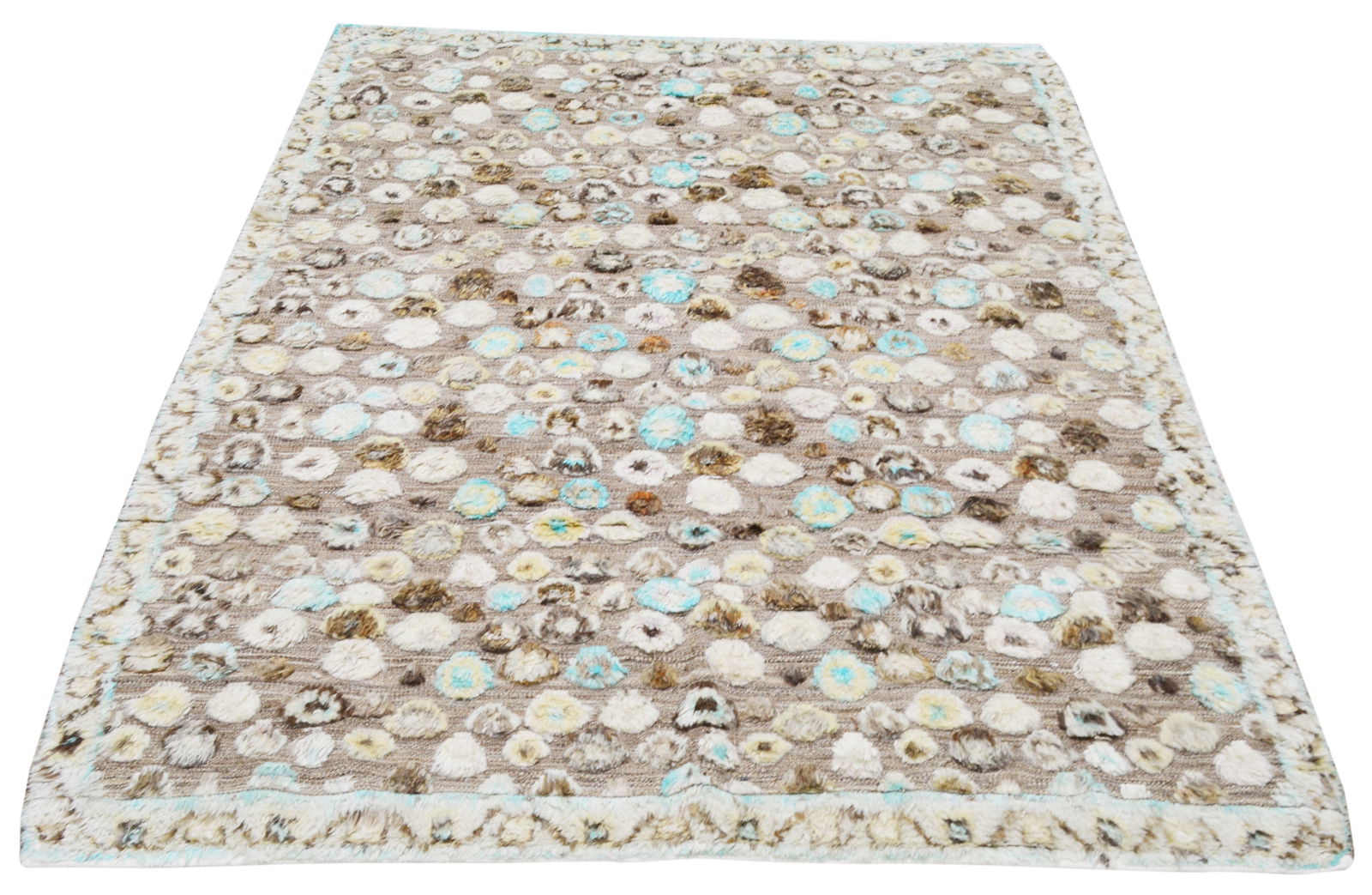 HAND KNOTTED WOOL MOROCCAN RUG - 2