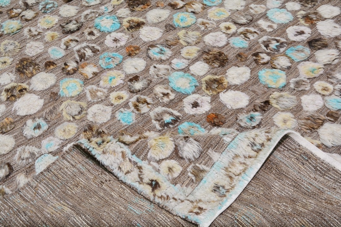 HAND KNOTTED WOOL MOROCCAN RUG - 6