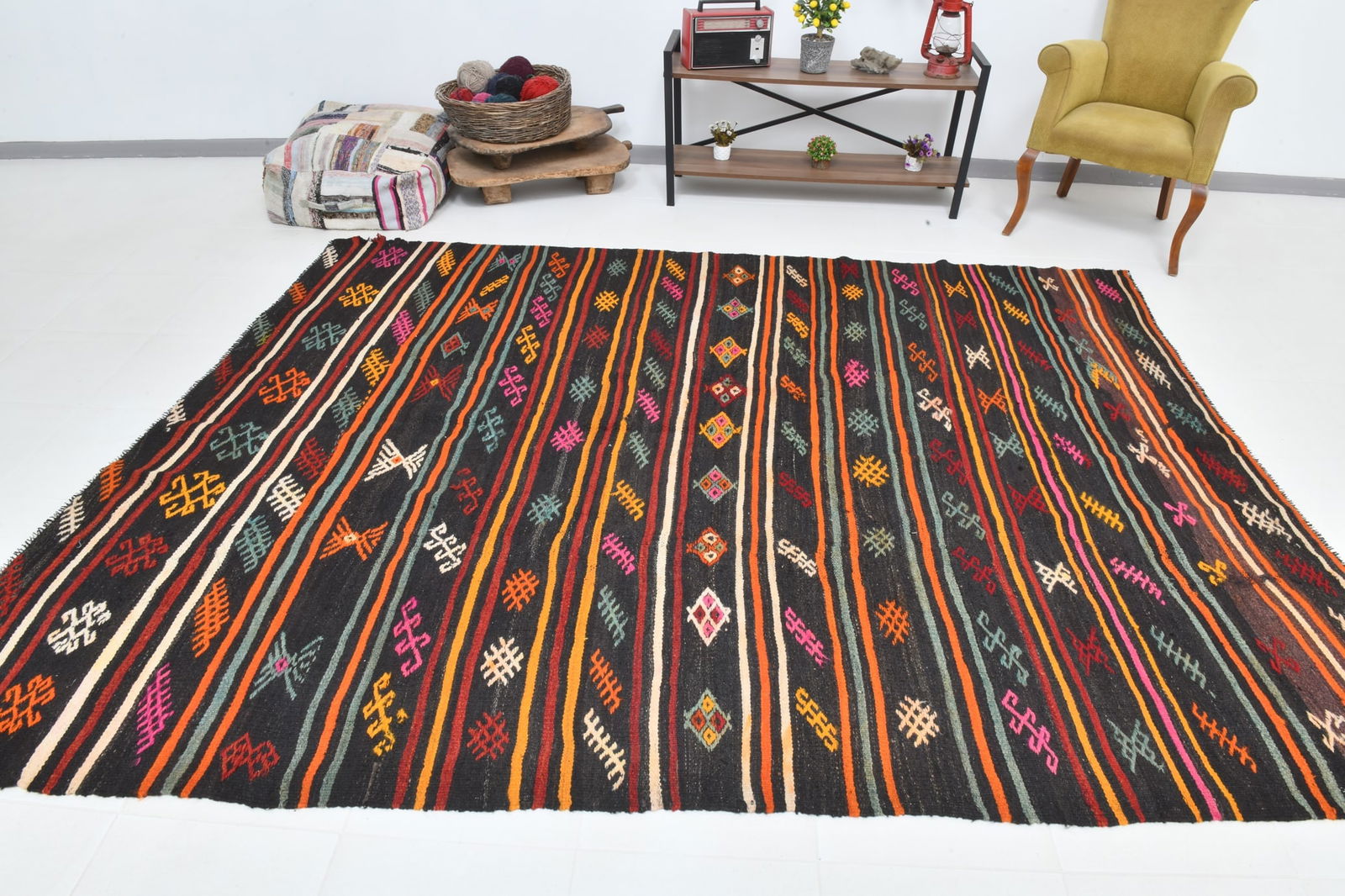7'4'' x 10'0'' Turkish Flatweave Kilim Rug - 60551 - 6