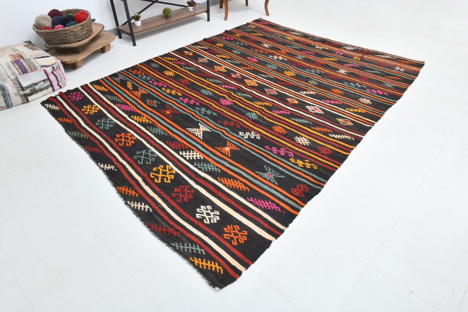 7'4'' x 10'0'' Turkish Flatweave Kilim Rug - 60551 - 7