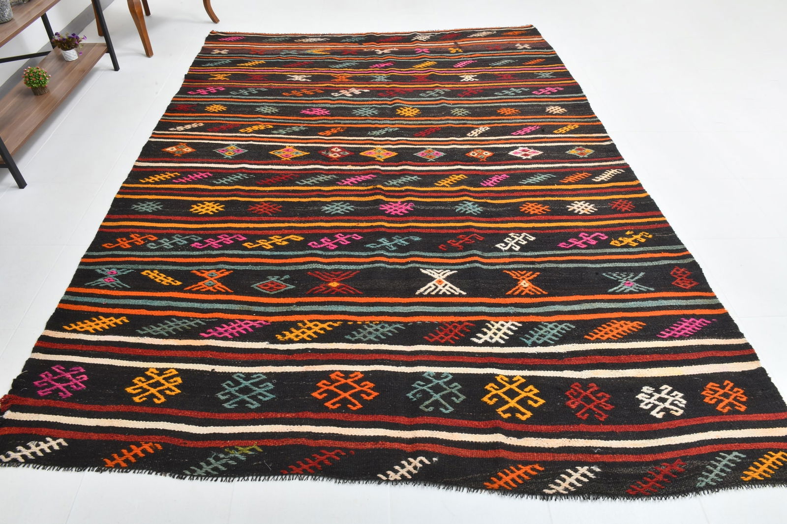 7'4'' x 10'0'' Turkish Flatweave Kilim Rug - 60551 - 8