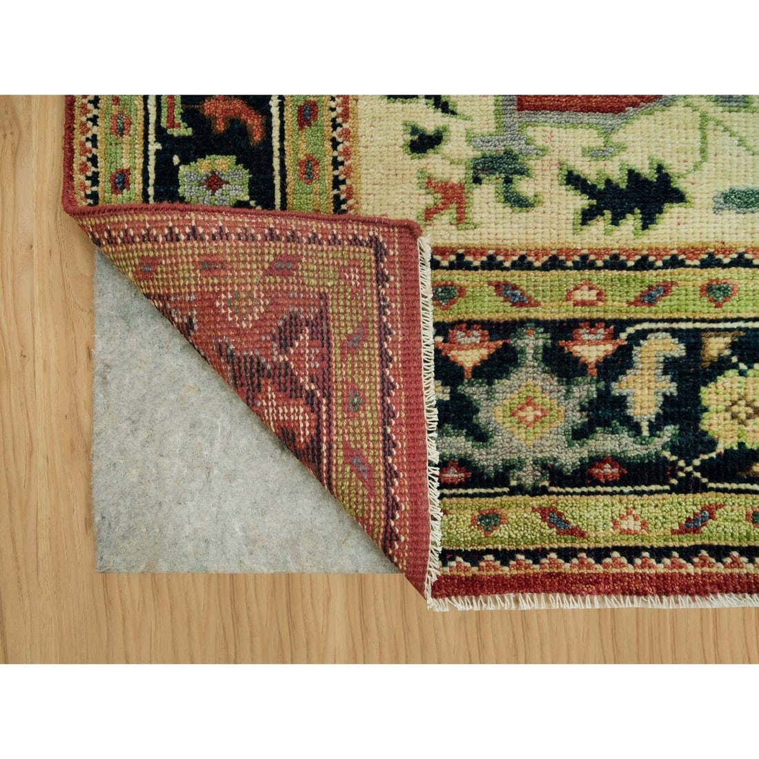 Falu Red Organic Wool Serapi Heris Hand-Knotted Oriental Rug - 4