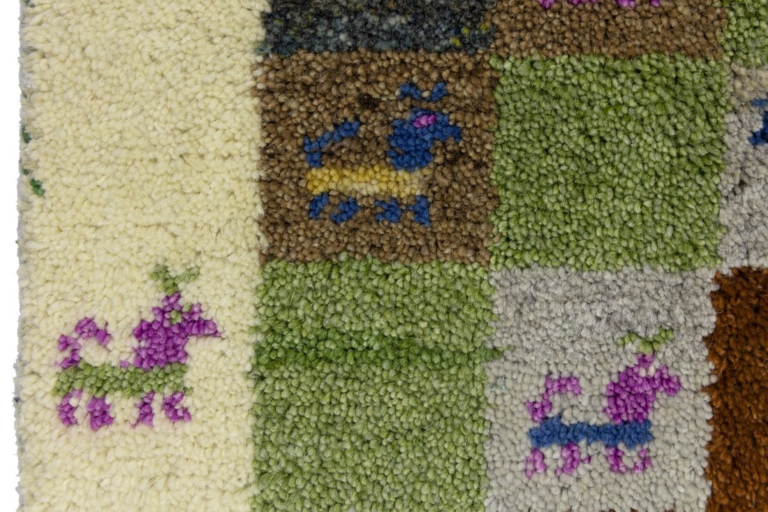 Multicolored Tribal 1'4X4 Indo-Gabbeh Oriental Rug - 10