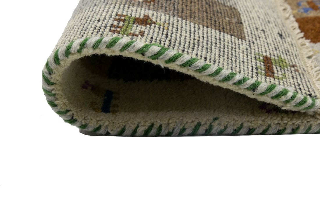 Multicolored Tribal 1'4X4 Indo-Gabbeh Oriental Rug - 12