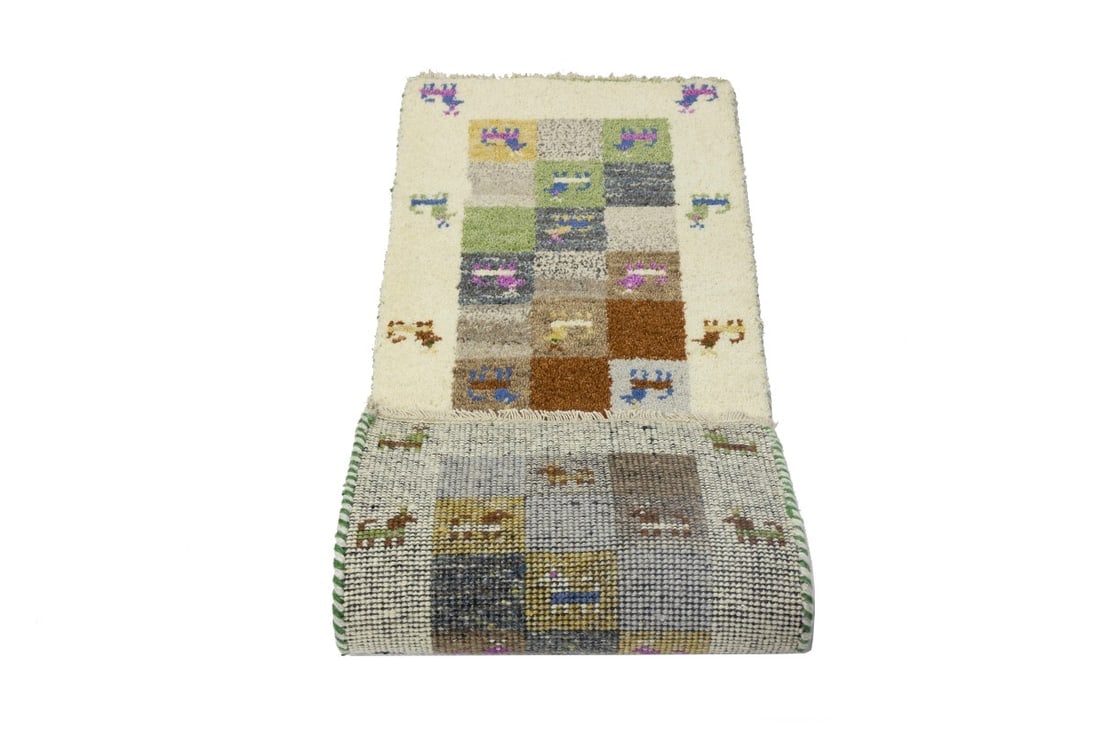 Multicolored Tribal 1'4X4 Indo-Gabbeh Oriental Rug - 13