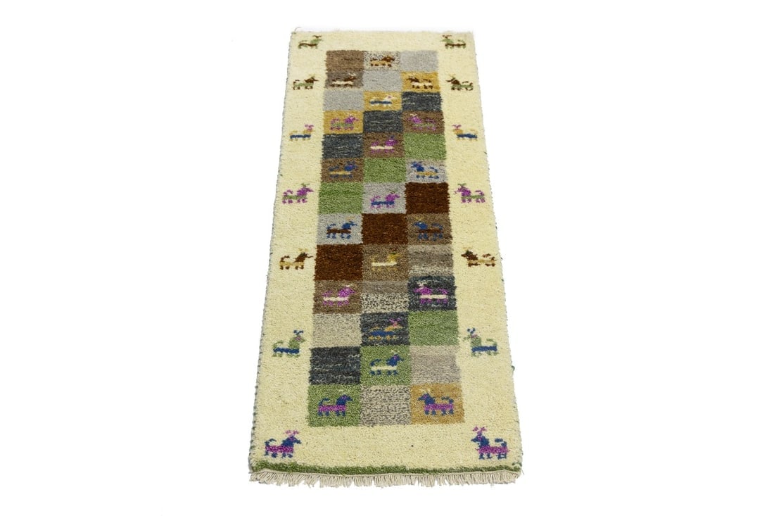 Multicolored Tribal 1'4X4 Indo-Gabbeh Oriental Rug - 2