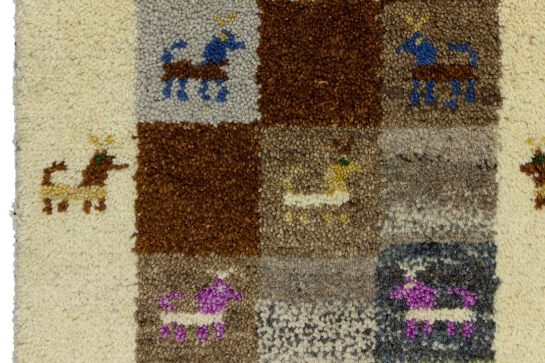 Multicolored Tribal 1'4X4 Indo-Gabbeh Oriental Rug - 9