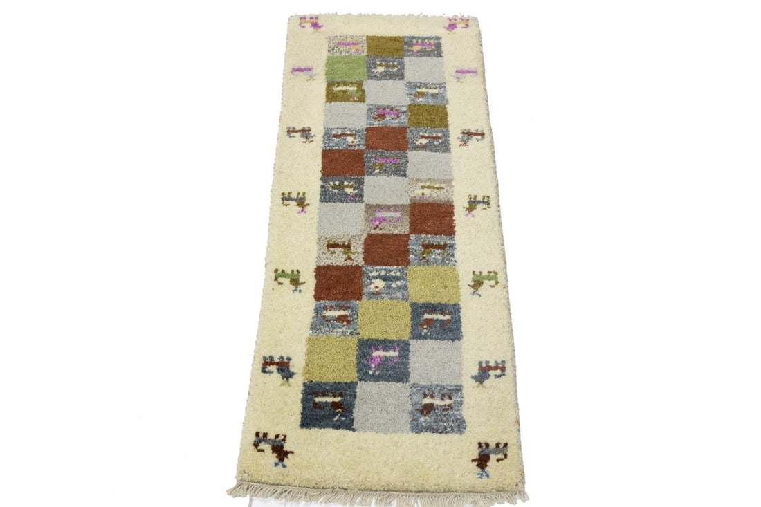 Multicolored Tribal 1'4X4 Indo-Gabbeh Oriental Rug - 4