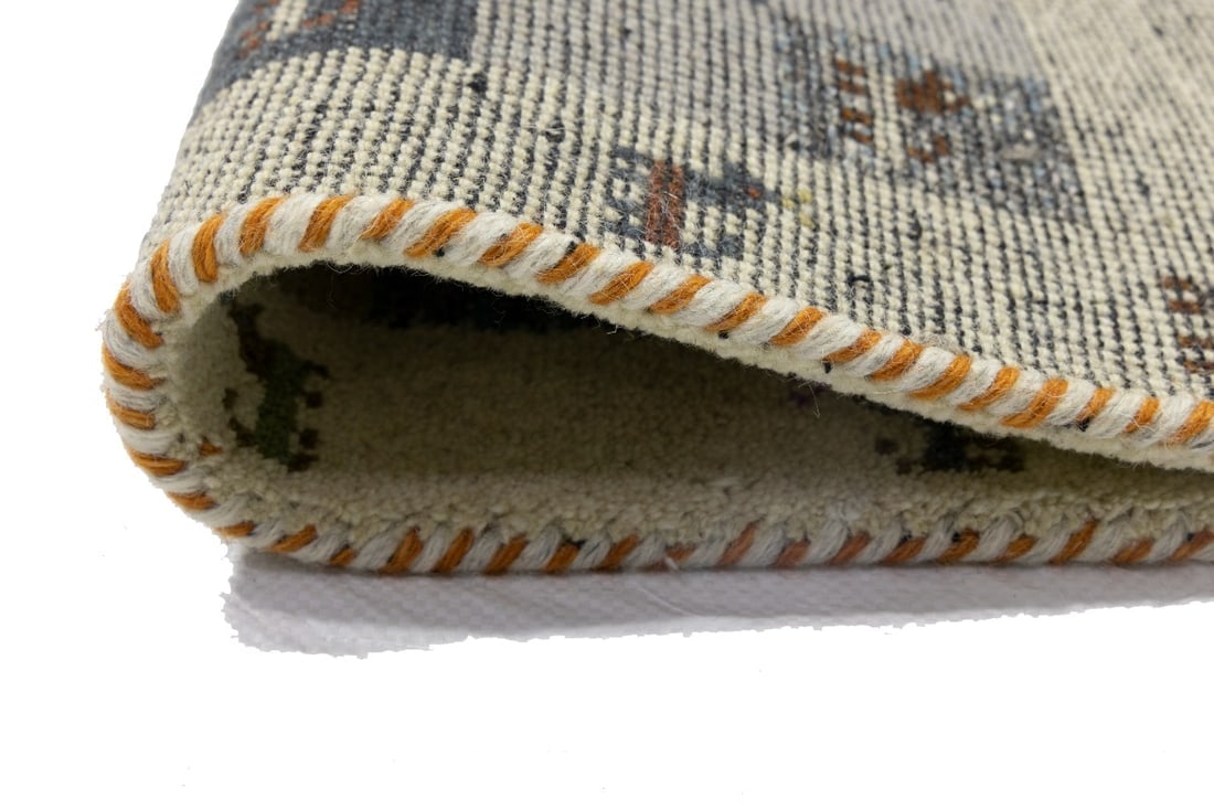 Multicolored Tribal 1'4X4 Indo-Gabbeh Oriental Rug - 9