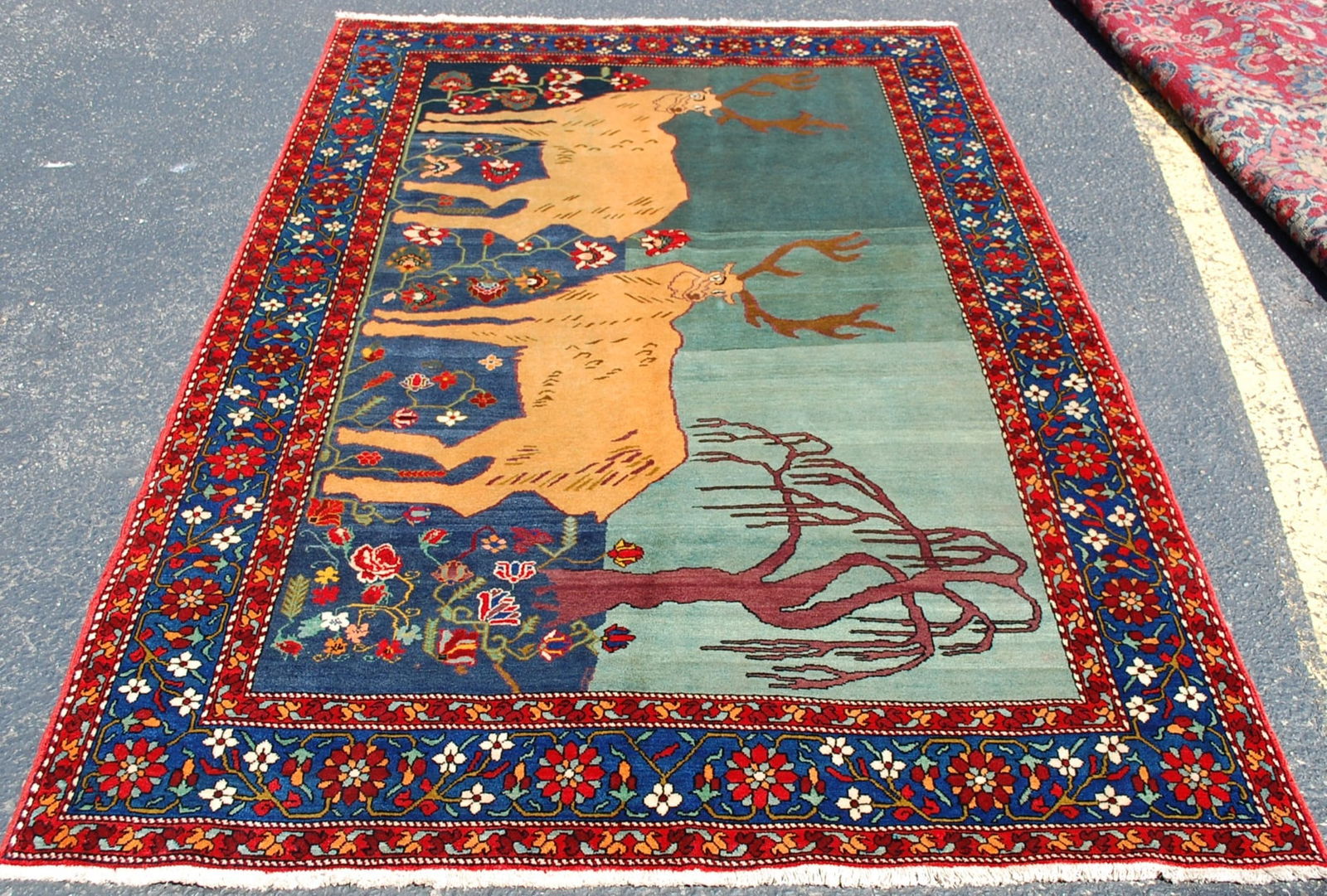 CAUCASIAN RUG 4.10x7.8: Title: CAUCASIAN RUG 4.10x7.8 Description: ANTIQUE ONE OF A KIND HIGHLY DETAILED CAUCASIAN GHARABAGH also called KARABAKH or GARABAKH RUG HIGH KPSI _KORK WOOL with AMAZING COLOR COMINATIONS.....All Na