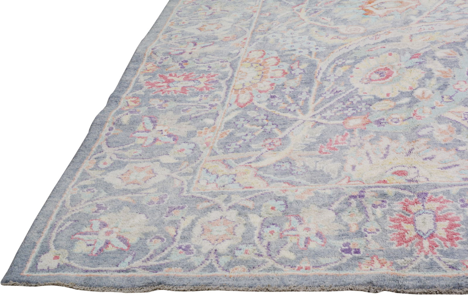 HAND KNOTTED WOOL OUSHAK RUG - 5