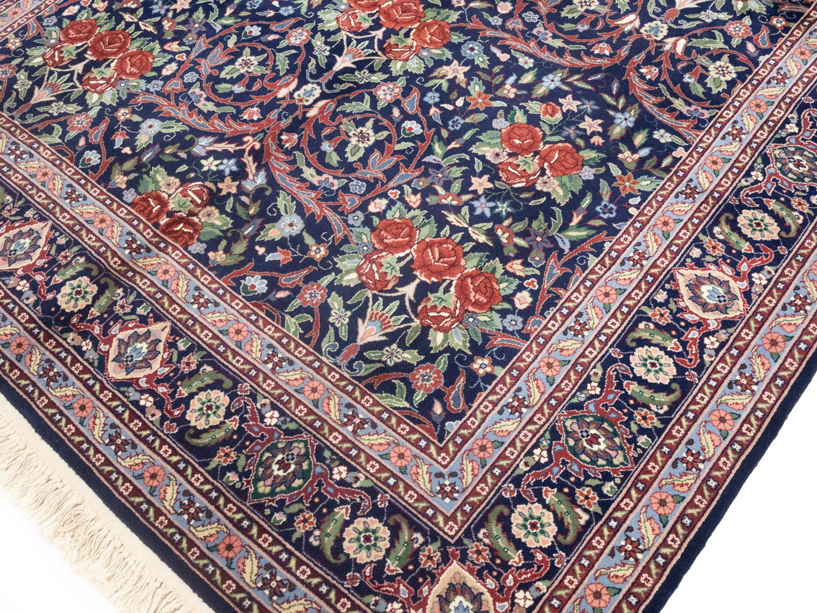 Purple-navy Traditional Floral 6X9 Kerman Pakistan Rug - 11