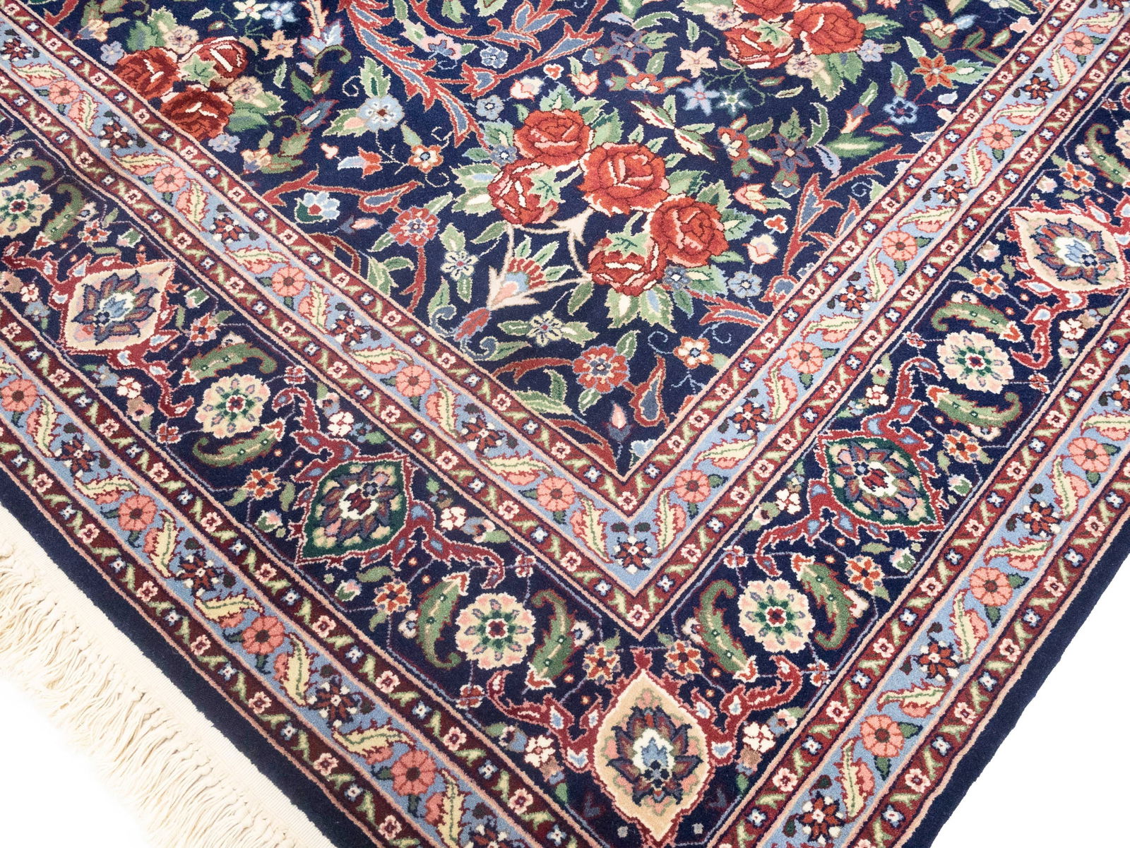 Purple-navy Traditional Floral 6X9 Kerman Pakistan Rug - 13