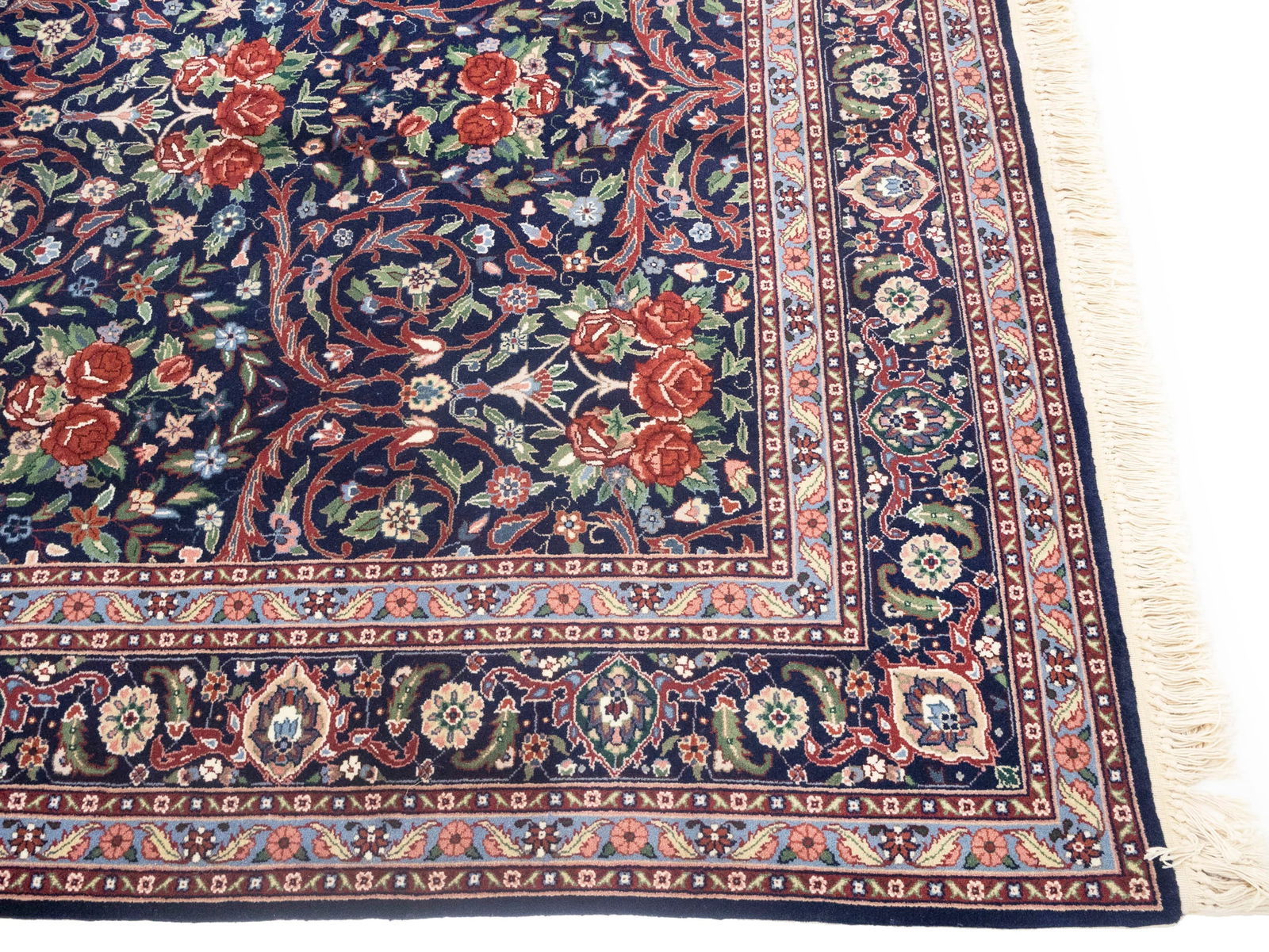Purple-navy Traditional Floral 6X9 Kerman Pakistan Rug - 8