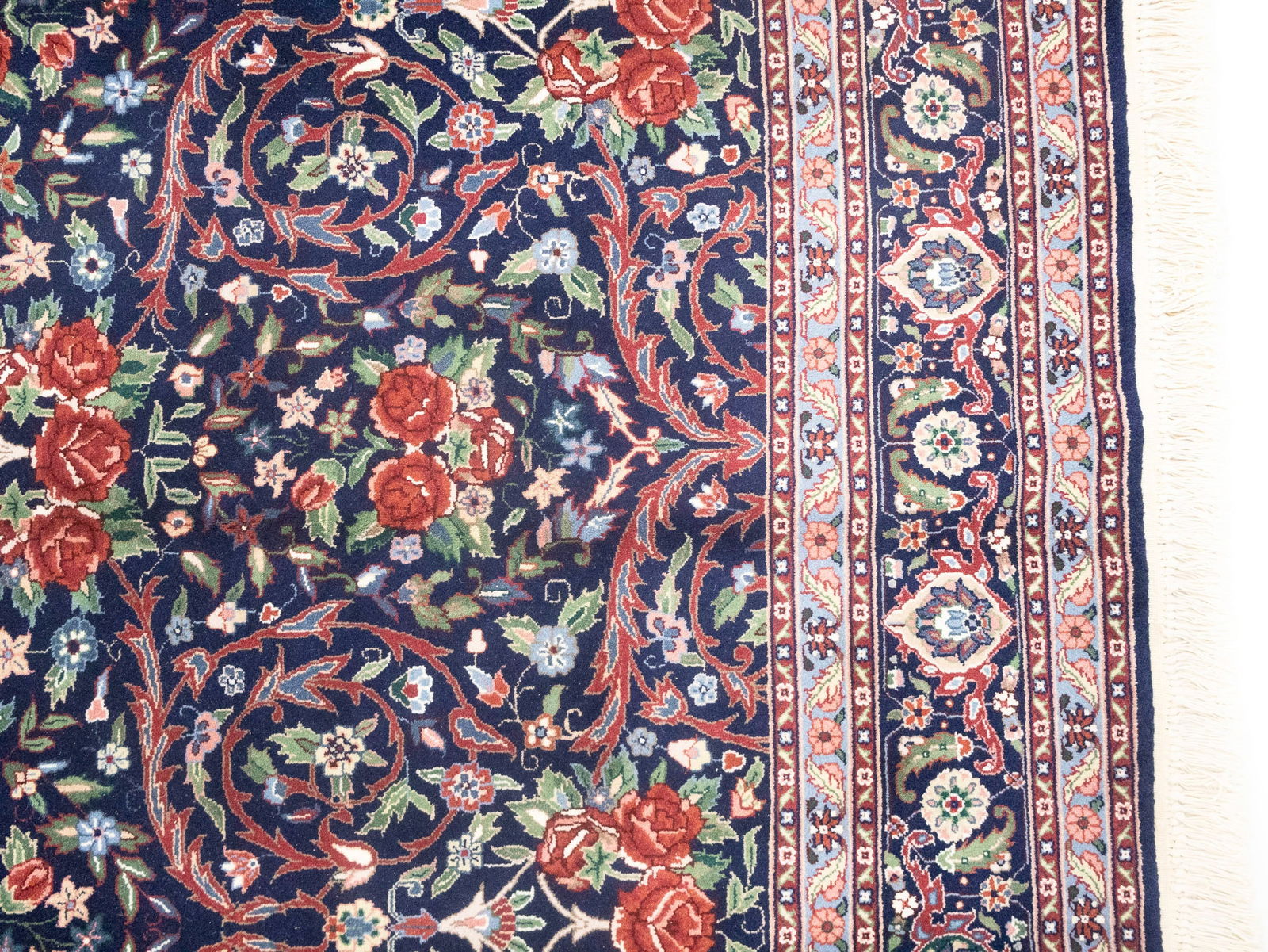 Purple-navy Traditional Floral 6X9 Kerman Pakistan Rug - 9