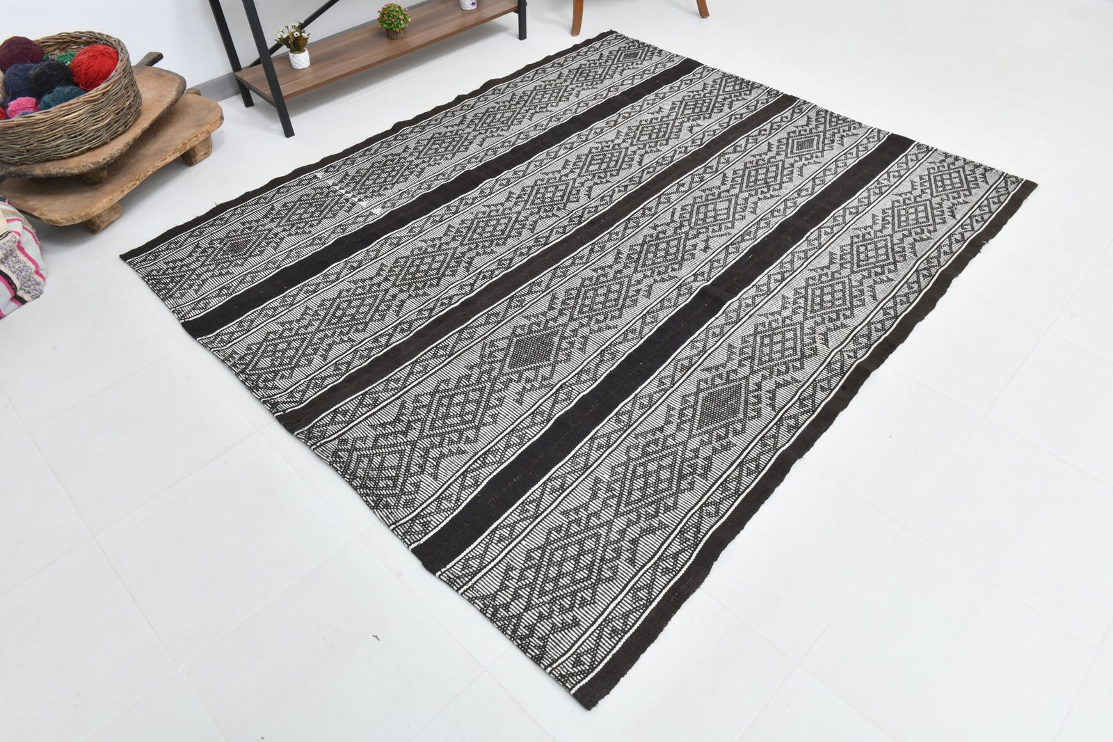 6'2'' x 7'10'' Turkish Flatweave Kilim Rug - 60585 - 7