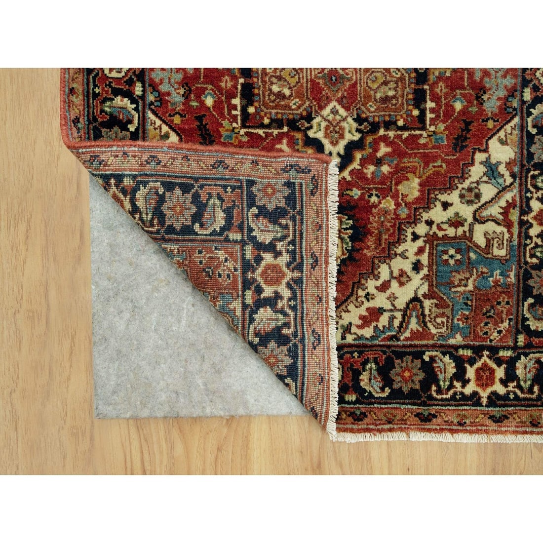 Classy Red Wool Heris Re-Creation Hand Knotted XL Runner Oriental Rug - 3