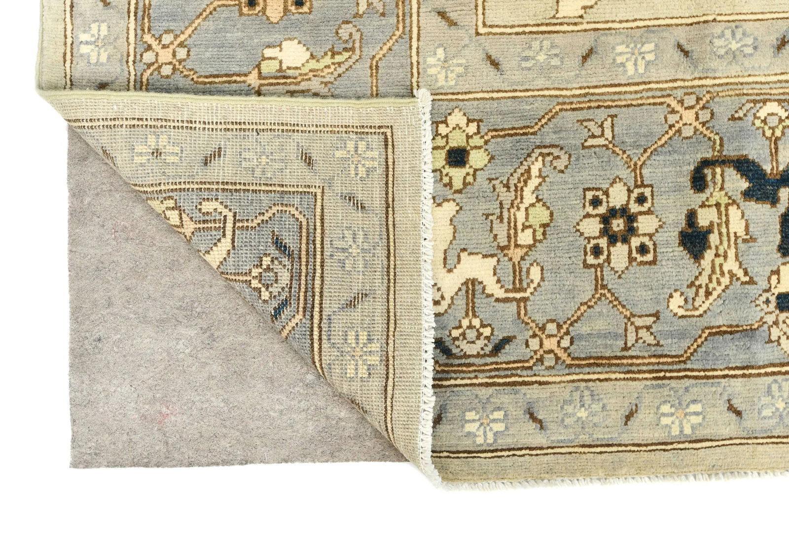 Muted Gray Tribal 9X12 Oushak Chobi Oriental Rug - 11