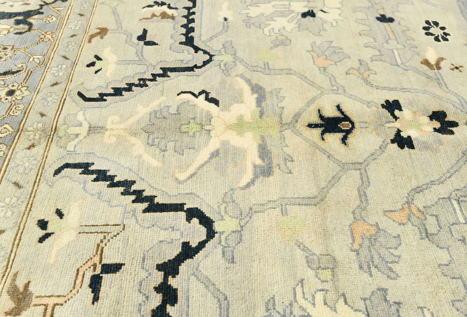 Muted Gray Tribal 9X12 Oushak Chobi Oriental Rug - 5