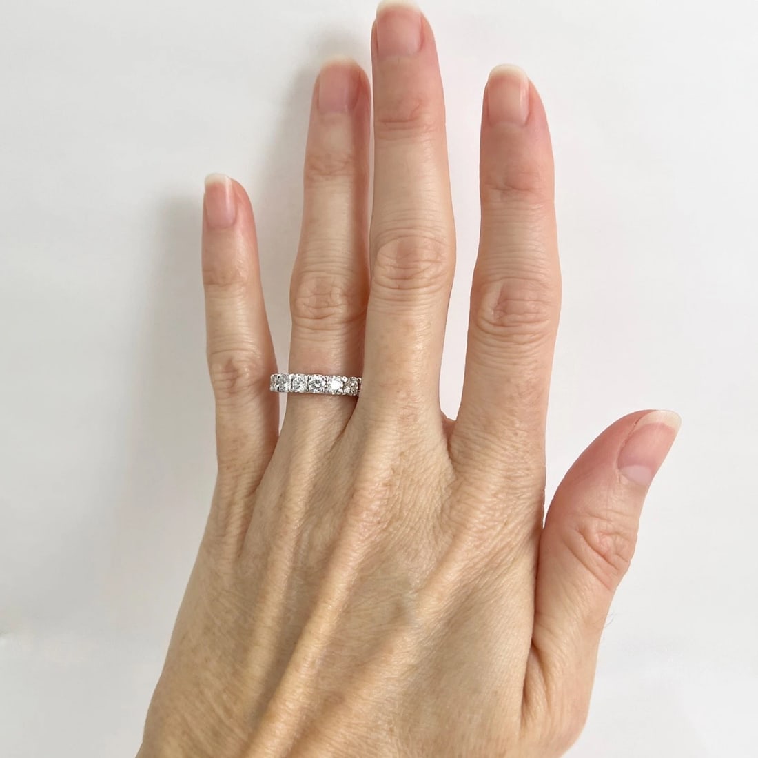 Round Diamond Eternity Ring Wedding Band 14K White Gold, 2.36 CTW, Size 6.5 - 4