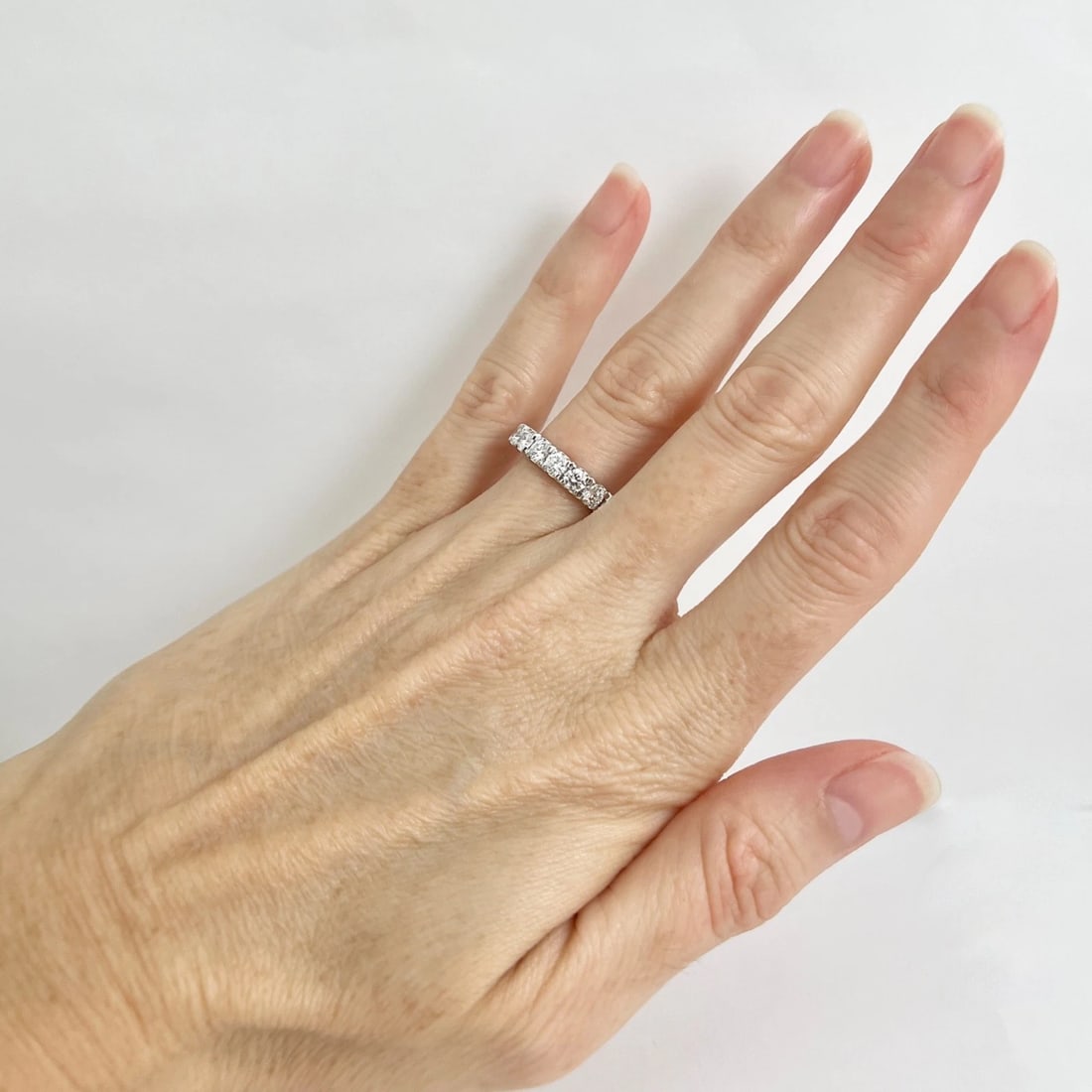 Round Diamond Eternity Ring Wedding Band 14K White Gold, 2.36 CTW, Size 6.5 - 5